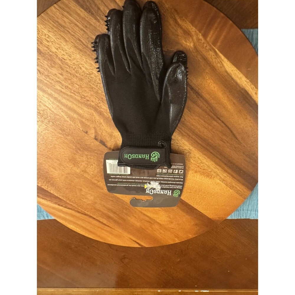 Hands On Grooming Shedding Bathing Gloves for Pets, Size S Black, Wet/Dry - Picture 4 of 6